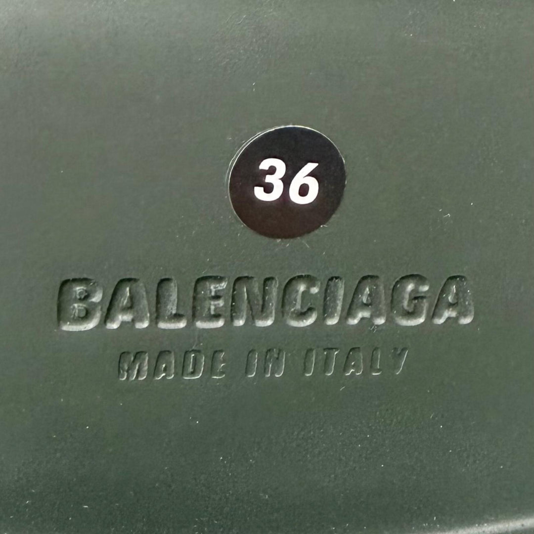 未使用品★BALENCIAGA バレンシアガ 770703 STEROID DERBY ラバー ダークカーキ レースアップ ローカットシューズ IT 36 箱・保存袋付き