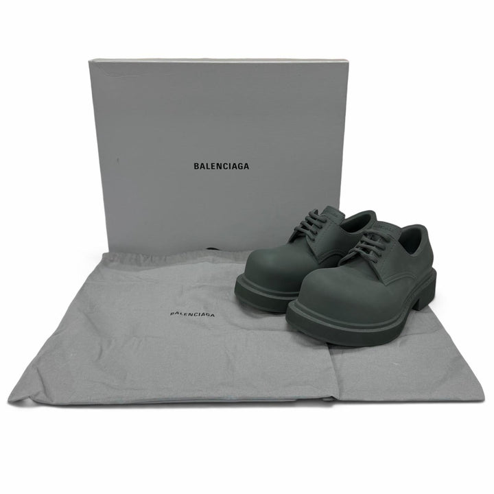 未使用品★BALENCIAGA バレンシアガ 770703 STEROID DERBY ラバー ダークカーキ レースアップ ローカットシューズ IT 36 箱・保存袋付き