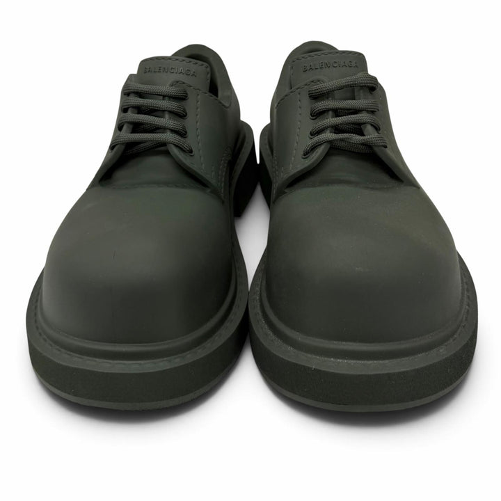 未使用品★BALENCIAGA バレンシアガ 770703 STEROID DERBY ラバー ダークカーキ レースアップ ローカットシューズ IT 36 箱・保存袋付き