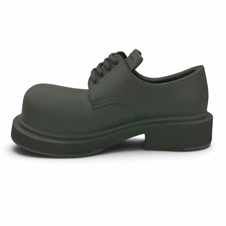 未使用品★BALENCIAGA バレンシアガ 770703 STEROID DERBY ラバー ダークカーキ レースアップ ローカットシューズ IT 36 箱・保存袋付き