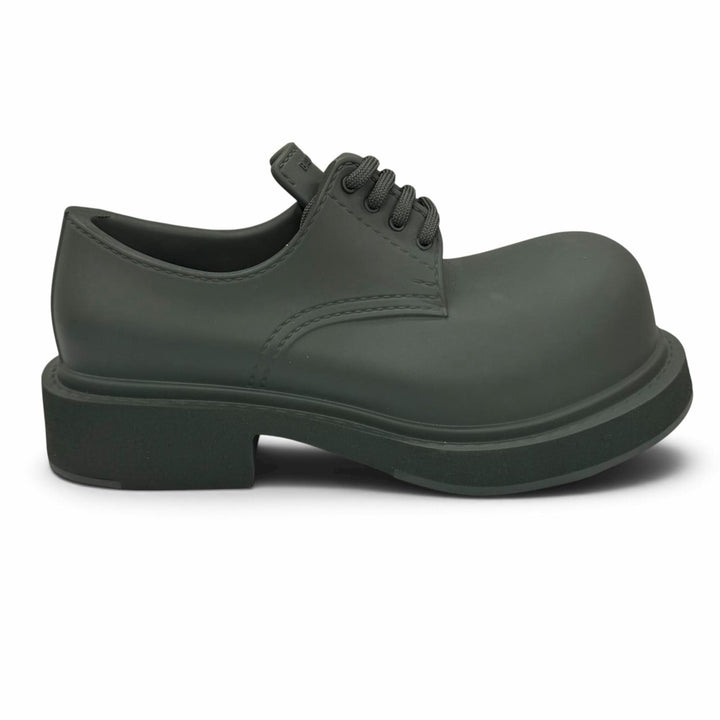 未使用品★BALENCIAGA バレンシアガ 770703 STEROID DERBY ラバー ダークカーキ レースアップ ローカットシューズ IT 36 箱・保存袋付き