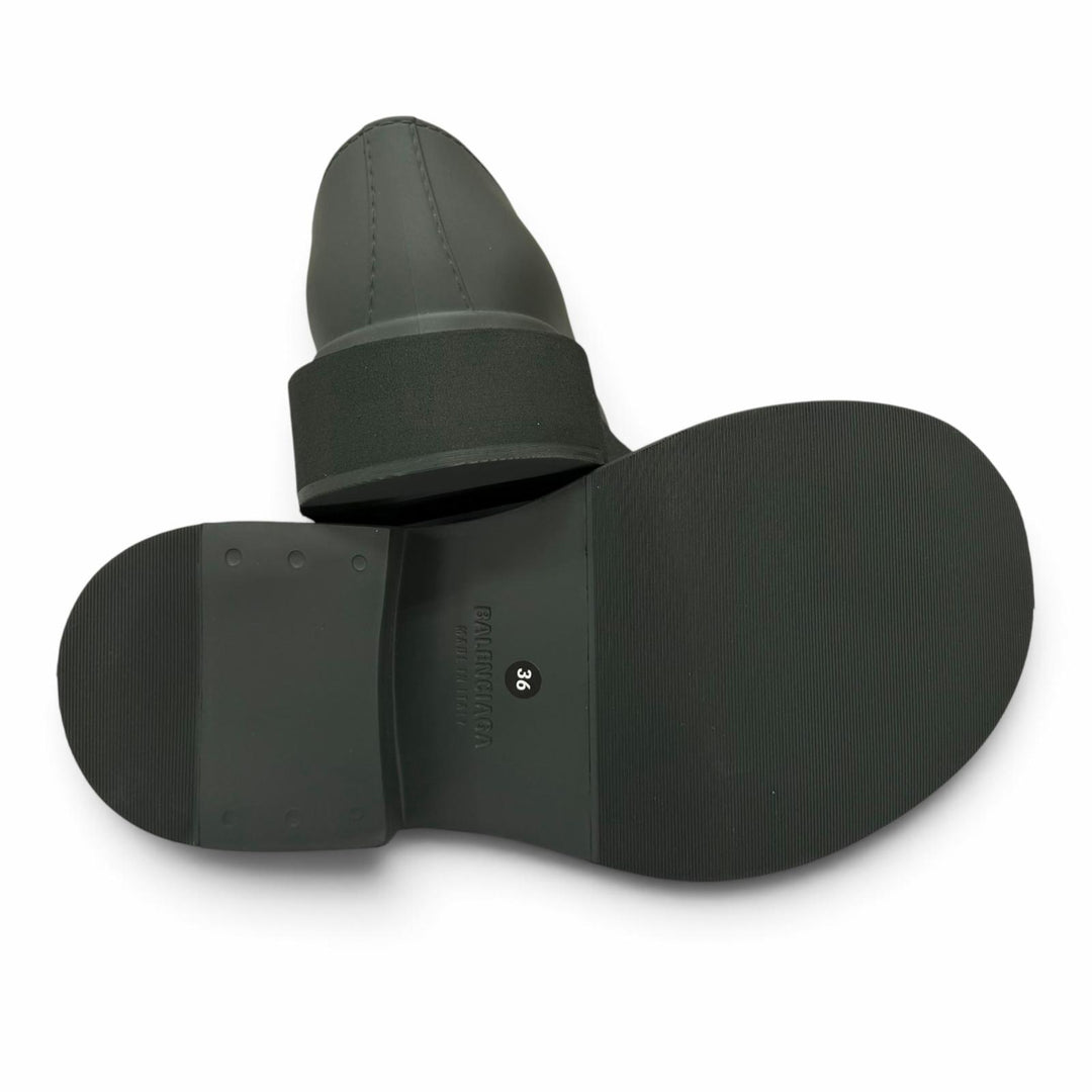 未使用品★BALENCIAGA バレンシアガ 770703 STEROID DERBY ラバー ダークカーキ レースアップ ローカットシューズ IT 36 箱・保存袋付き
