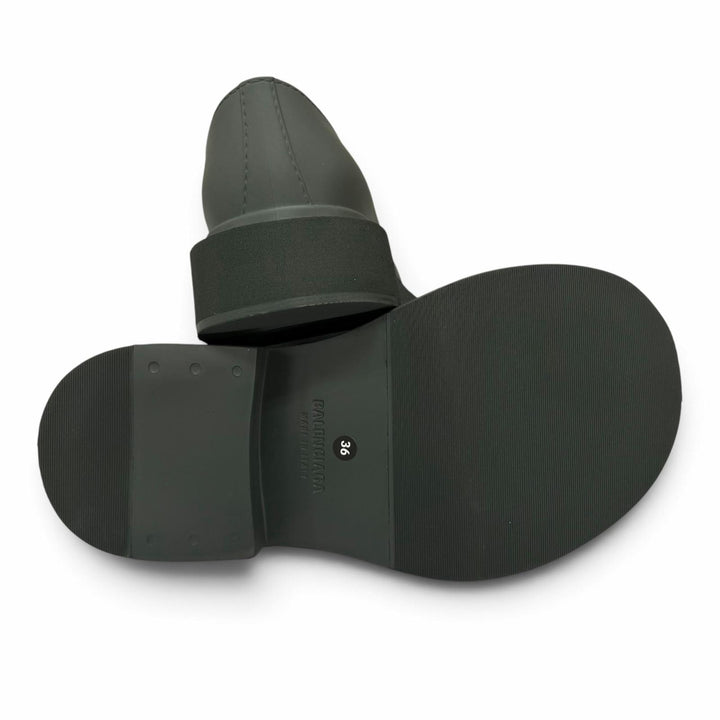 未使用品★BALENCIAGA バレンシアガ 770703 STEROID DERBY ラバー ダークカーキ レースアップ ローカットシューズ IT 36 箱・保存袋付き