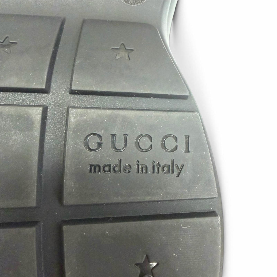 極美品□GUCCI グッチ 757857 ライトン レザー インターロッキングG ローカットスニーカー ブラック 6.5 イタリア製 メンズ 保存袋付き