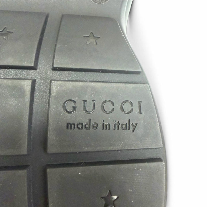 極美品□GUCCI グッチ 757857 ライトン レザー インターロッキングG ローカットスニーカー ブラック 6.5 イタリア製 メンズ 保存袋付き
