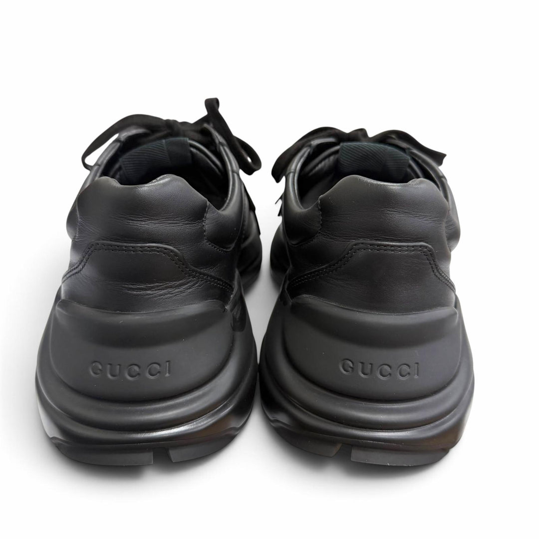 極美品□GUCCI グッチ 757857 ライトン レザー インターロッキングG ローカットスニーカー ブラック 6.5 イタリア製 メンズ 保存袋付き