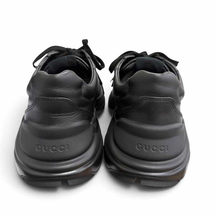 極美品□GUCCI グッチ 757857 ライトン レザー インターロッキングG ローカットスニーカー ブラック 6.5 イタリア製 メンズ 保存袋付き