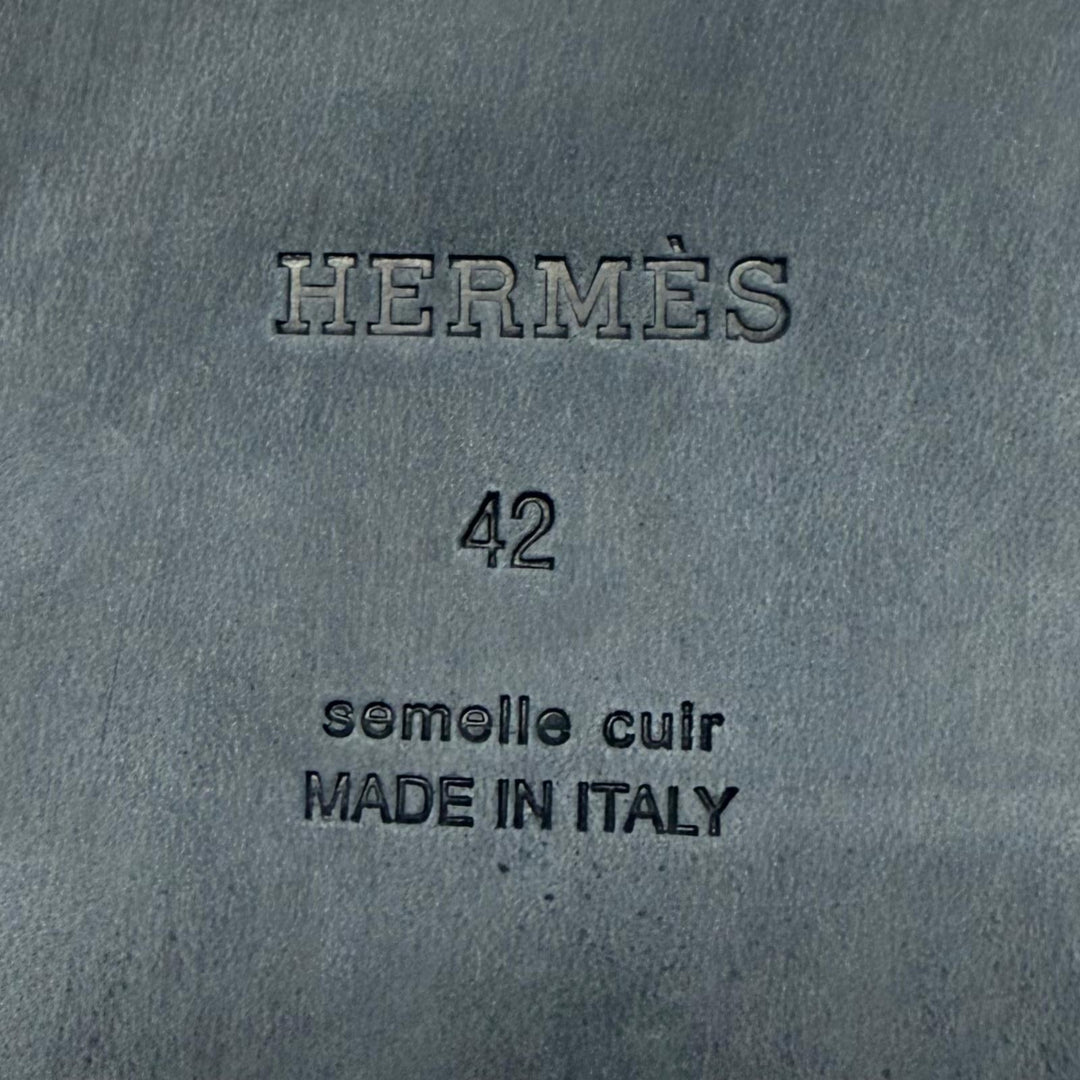 未使用品▼HERMES エルメス イズミール ヴォーエプソン レザー ヘリテージ スライドサンダル ゴールド IT 42 伊製 メンズ 箱・保存袋付き