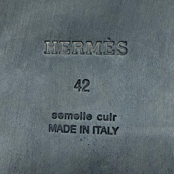 未使用品▼HERMES エルメス イズミール ヴォーエプソン レザー ヘリテージ スライドサンダル ゴールド IT 42 伊製 メンズ 箱・保存袋付き