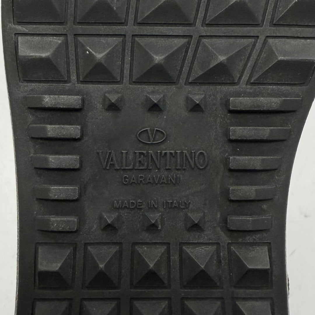 極美品▼Valentino Garavani ヴァレンティノガラヴァーニ レザー レースアップ ローカットスニーカー ブラック ブルー IT 40 伊製 箱付き