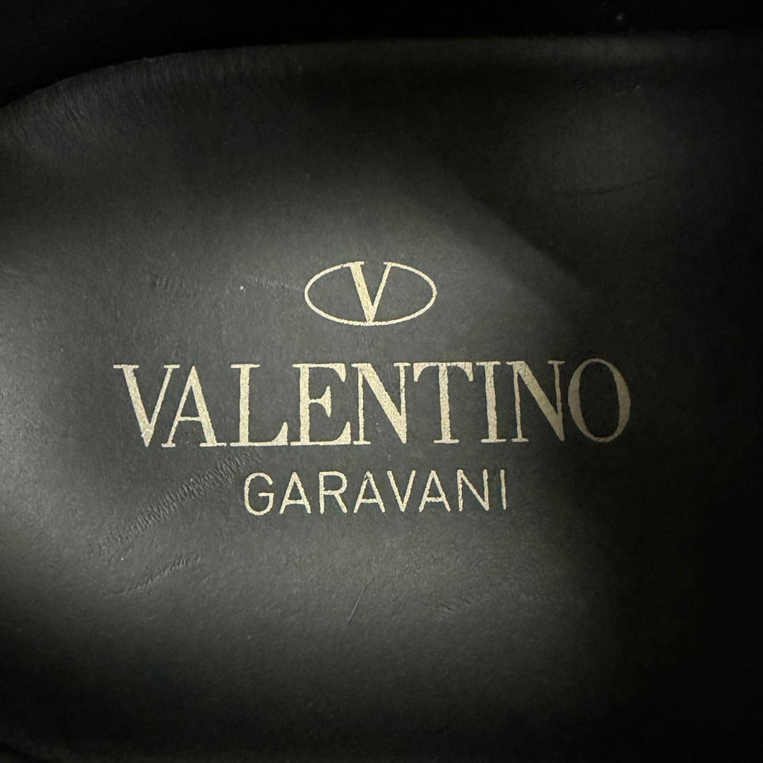 極美品□Valentino Garavani ヴァレンティノガラヴァーニ レザー VLTNロゴ ローカットスニーカー ブラック IT 40 イタリア製 メンズ
