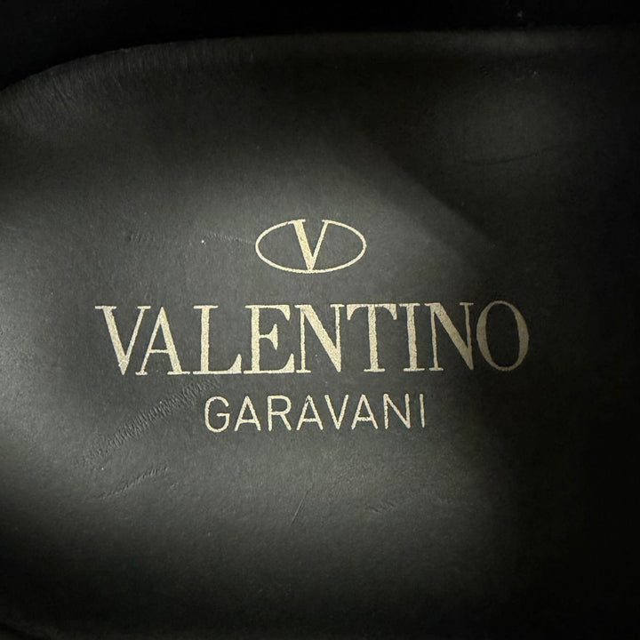 極美品□Valentino Garavani ヴァレンティノガラヴァーニ レザー VLTNロゴ ローカットスニーカー ブラック IT 40 イタリア製 メンズ