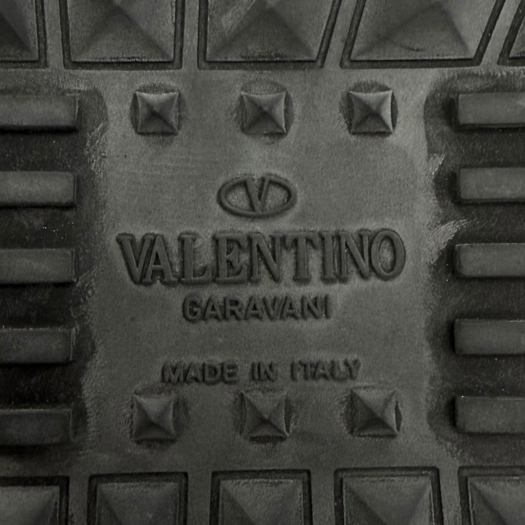 極美品□Valentino Garavani ヴァレンティノガラヴァーニ レザー VLTNロゴ ローカットスニーカー ブラック IT 40 イタリア製 メンズ