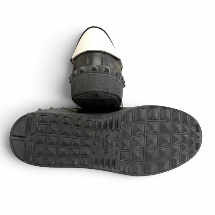 極美品□Valentino Garavani ヴァレンティノガラヴァーニ レザー VLTNロゴ ローカットスニーカー ブラック IT 40 イタリア製 メンズ
