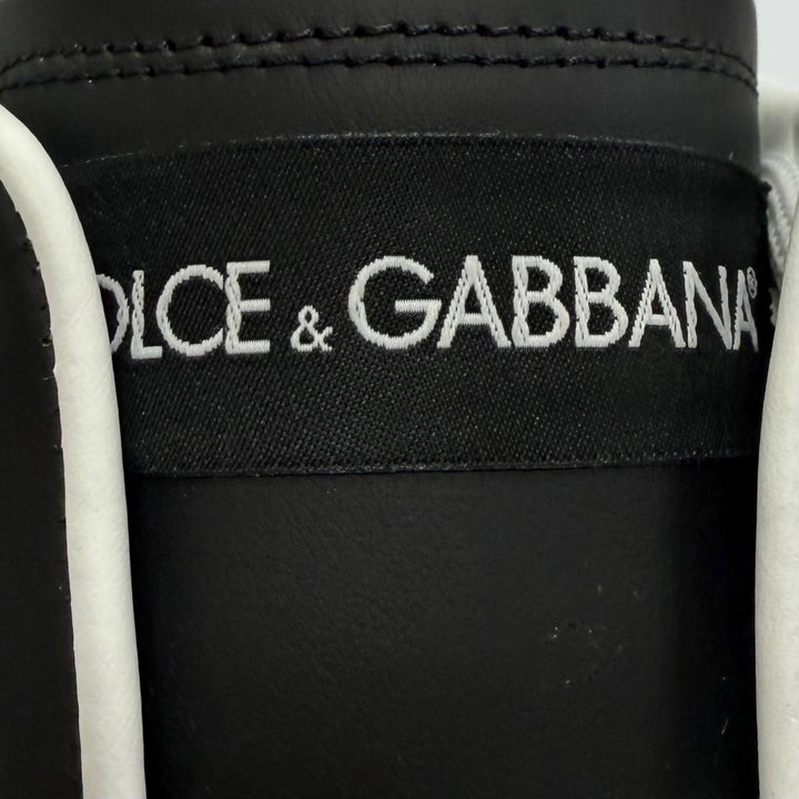 未使用品▼DOLCE&amp;GABBANA ドルチェ＆ガッバーナ レザー レースアップ ローカットスニーカー ブラック シルバー 6 イタリア製 メンズ