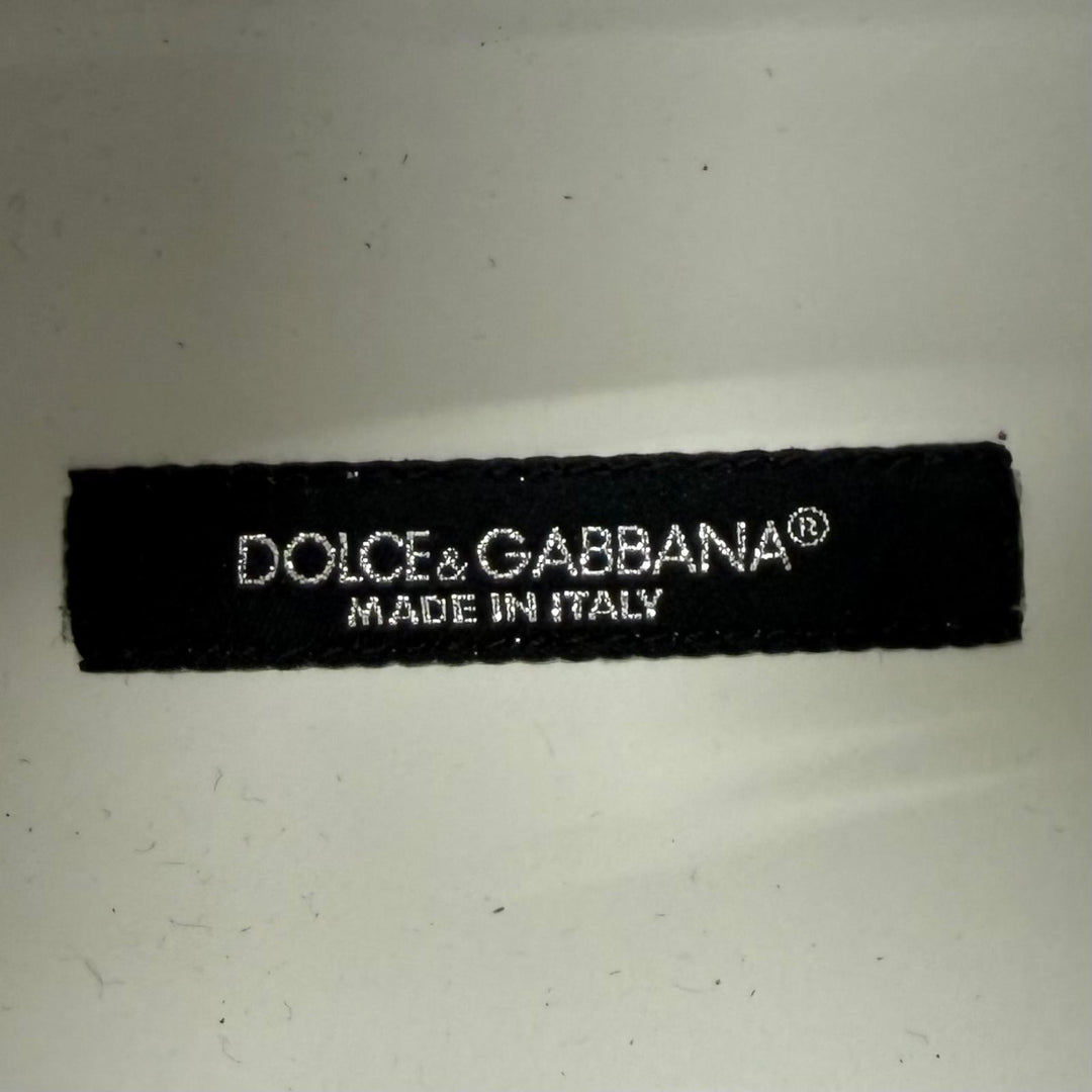 未使用品▼DOLCE&amp;GABBANA ドルチェ＆ガッバーナ レザー レースアップ ローカットスニーカー ブラック シルバー 6 イタリア製 メンズ