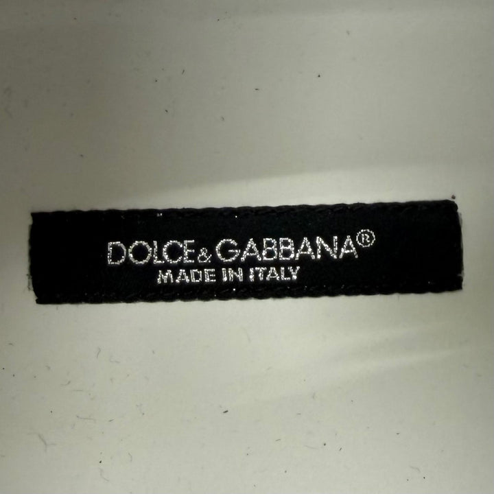 未使用品▼DOLCE&amp;GABBANA ドルチェ＆ガッバーナ レザー レースアップ ローカットスニーカー ブラック シルバー 6 イタリア製 メンズ