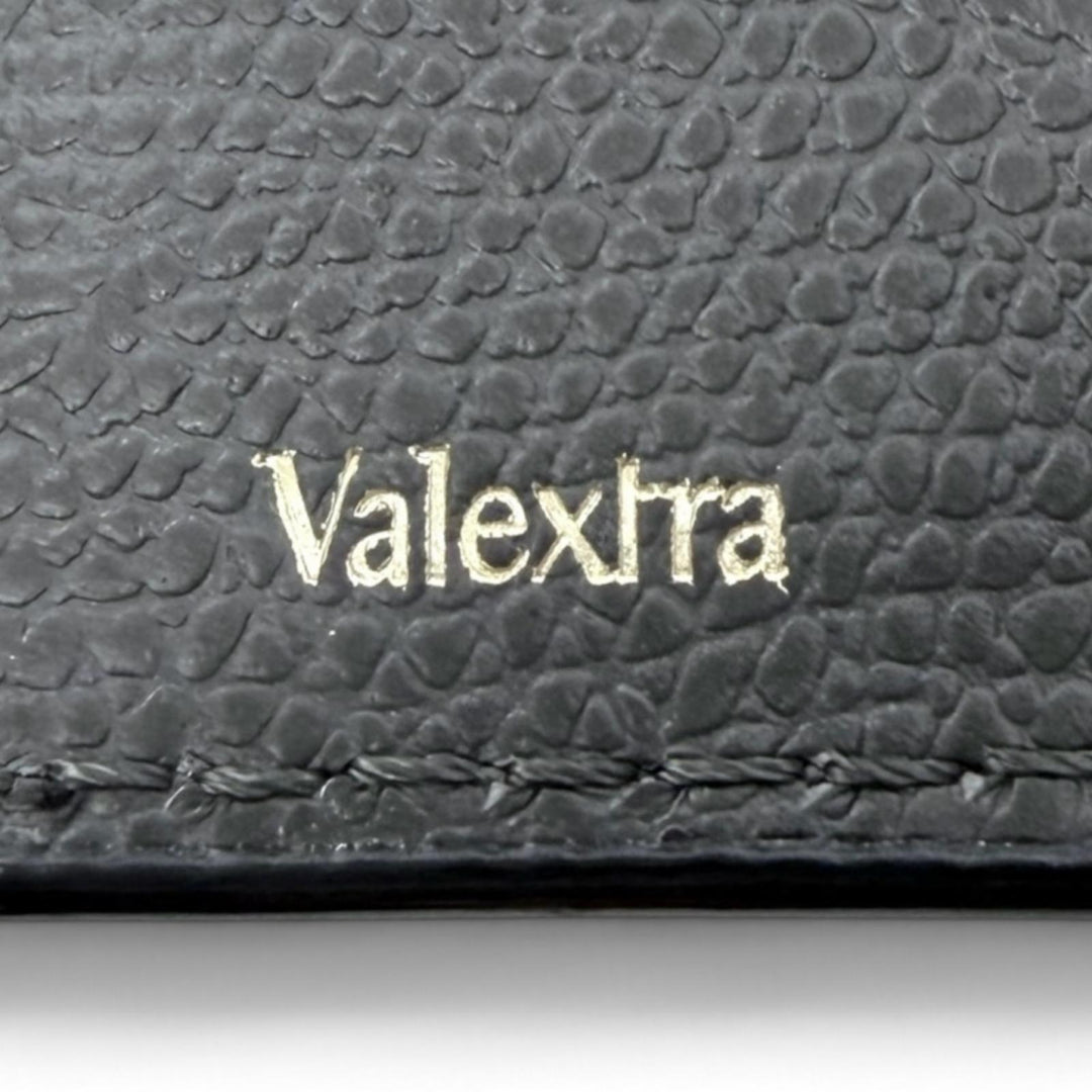 極美品▼Valextra ヴァレクストラ SGSR0080028 レザー マネークリップ 札入れ カードケース 二つ折り財布 グレー イタリア製 メンズ 箱付