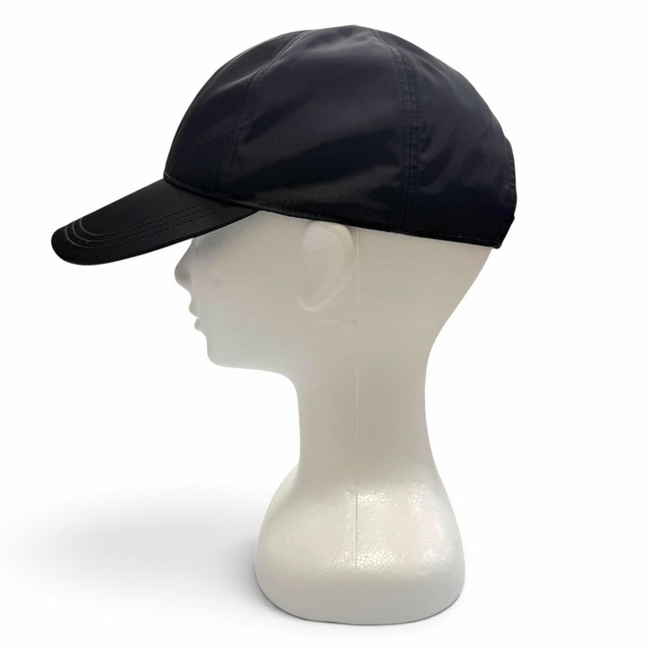 極美品▼PRADA プラダ 2023年製 2HC274 2CCA ナイロン Re-Nylon ロゴ刺繍 帽子 ベースボールキャップ ブラック L 正規品 ユニセックス