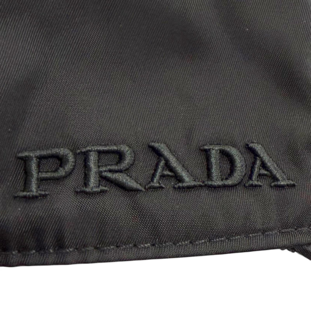 極美品▼PRADA プラダ 2023年製 2HC274 2CCA ナイロン Re-Nylon ロゴ刺繍 帽子 ベースボールキャップ ブラック L 正規品 ユニセックス
