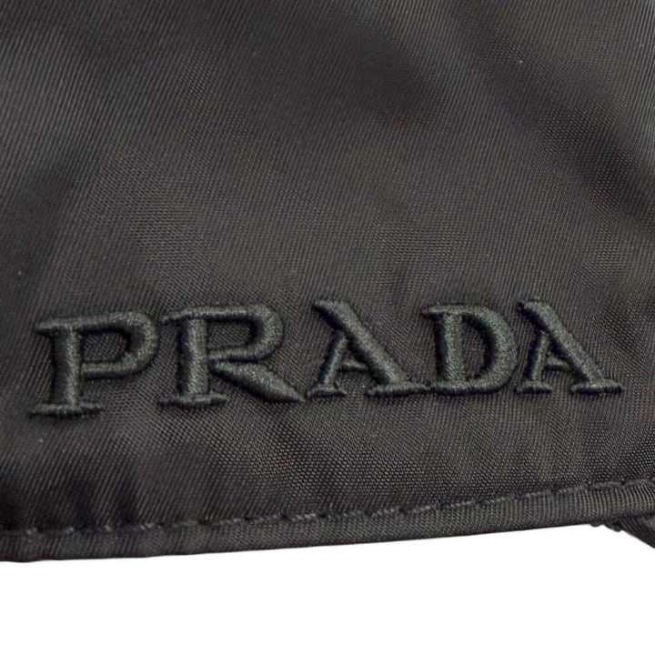 極美品▼PRADA プラダ 2023年製 2HC274 2CCA ナイロン Re-Nylon ロゴ刺繍 帽子 ベースボールキャップ ブラック L 正規品 ユニセックス