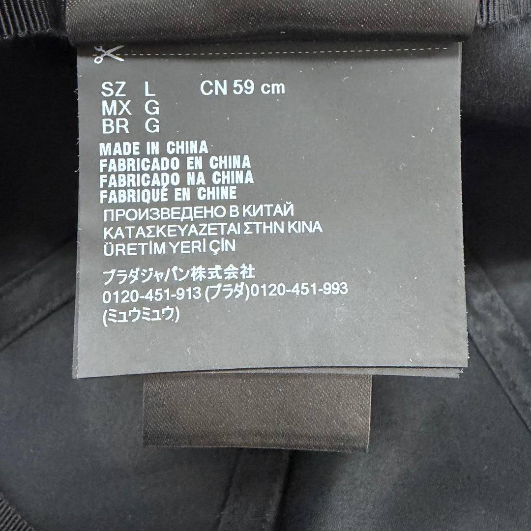 極美品▼PRADA プラダ 2023年製 2HC274 2CCA ナイロン Re-Nylon ロゴ刺繍 帽子 ベースボールキャップ ブラック L 正規品 ユニセックス