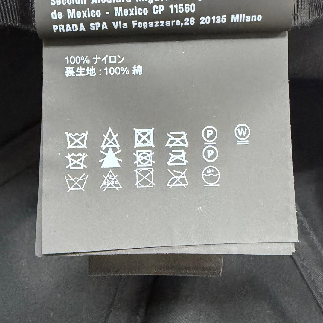極美品▼PRADA プラダ 2023年製 2HC274 2CCA ナイロン Re-Nylon ロゴ刺繍 帽子 ベースボールキャップ ブラック L 正規品 ユニセックス