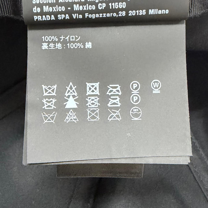 極美品▼PRADA プラダ 2023年製 2HC274 2CCA ナイロン Re-Nylon ロゴ刺繍 帽子 ベースボールキャップ ブラック L 正規品 ユニセックス