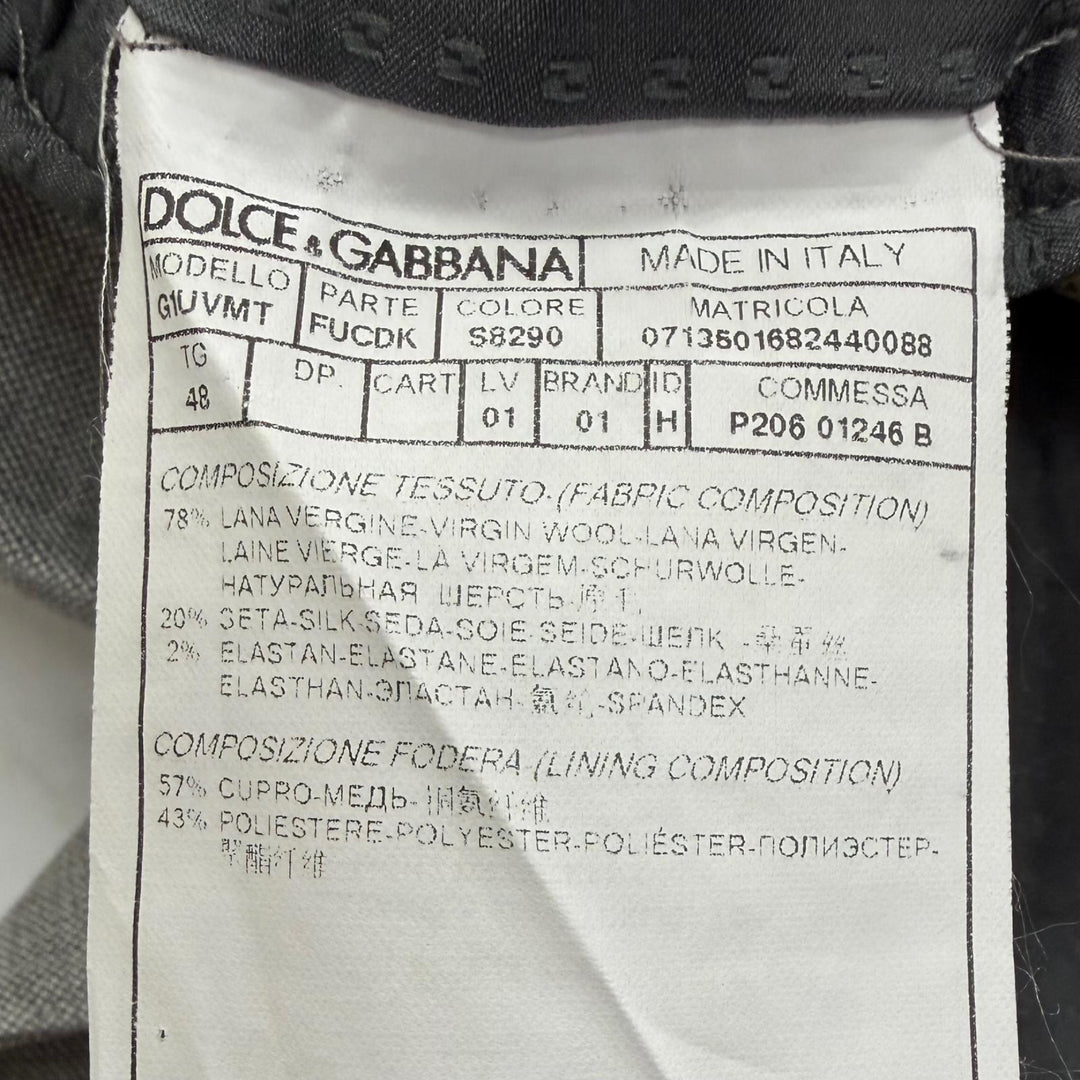 極美品▼DOLCE&amp;GABBANA ドルチェ＆ガッバーナ ウール シルク 3ピース セットアップ シングルスーツ グレー 48 イタリア製 正規品 メンズ