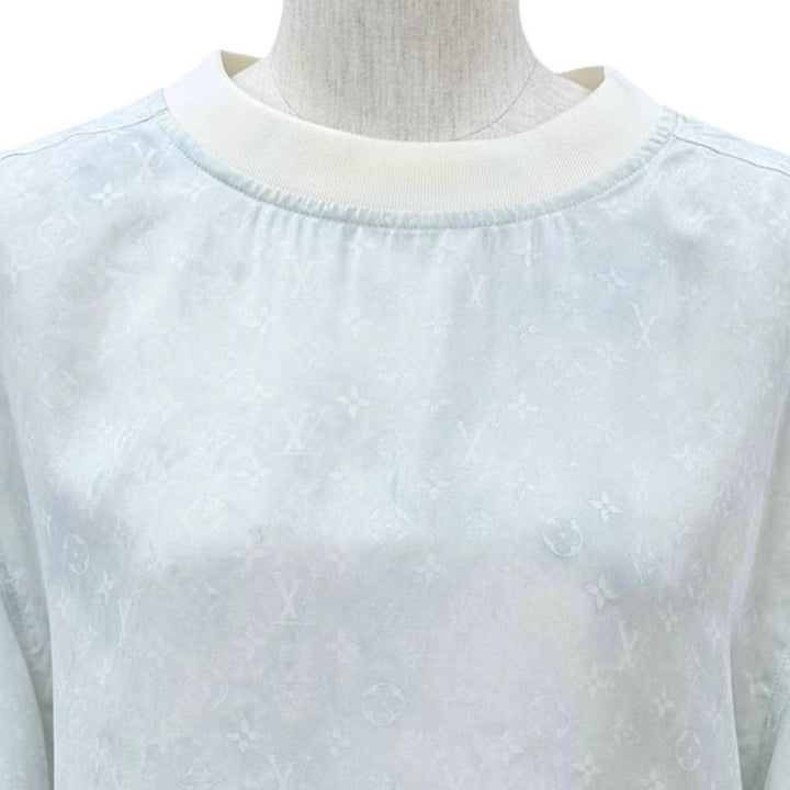 未使用品★LOUIS VUITTON ルイヴィトン 24SS シルク100% オーバーサイズ モノグラム クルーネック 半袖Ｔシャツ 32 イタリア製 正規品