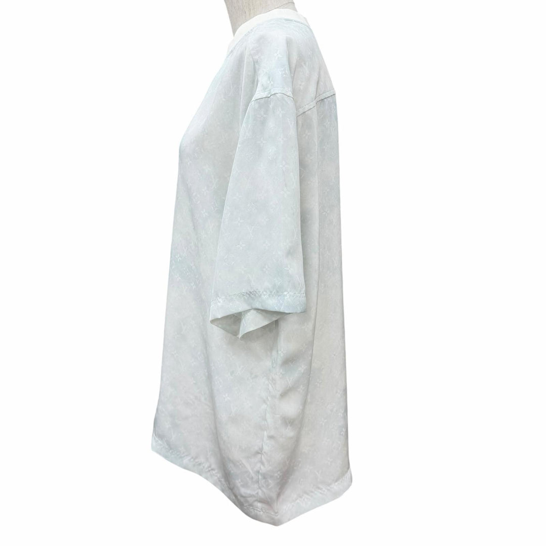 未使用品★LOUIS VUITTON ルイヴィトン 24SS シルク100% オーバーサイズ モノグラム クルーネック 半袖Ｔシャツ 32 イタリア製 正規品