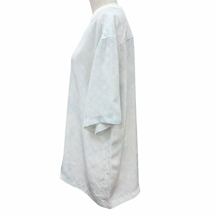 未使用品★LOUIS VUITTON ルイヴィトン 24SS シルク100% オーバーサイズ モノグラム クルーネック 半袖Ｔシャツ 32 イタリア製 正規品