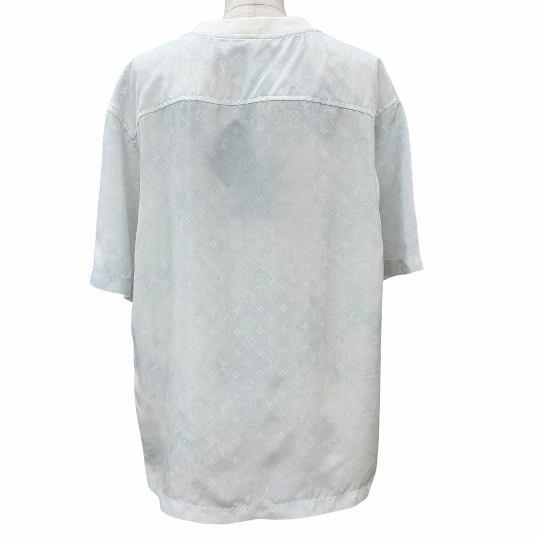 未使用品★LOUIS VUITTON ルイヴィトン 24SS シルク100% オーバーサイズ モノグラム クルーネック 半袖Ｔシャツ 32 イタリア製 正規品