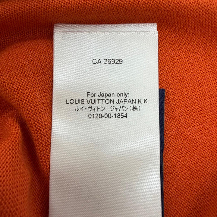 未使用品▼LOUIS VUITTON ルイヴィトン 24AW パームツリー インターシャ ショートスリーブ 半袖ニット オレンジ XL 伊製 正規品 メンズ