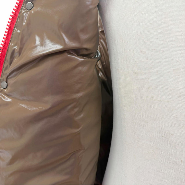 美品▼MONCLER モンクレール C20914335005 TIB ロゴワッペン付き ダブルジップアップ ジレ ダウンベスト レッド 1 正規品 メンズ