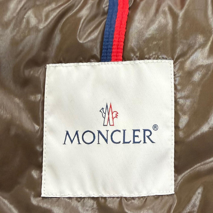 美品▼MONCLER モンクレール C20914335005 TIB ロゴワッペン付き ダブルジップアップ ジレ ダウンベスト レッド 1 正規品 メンズ