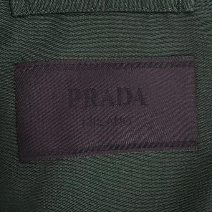 美品□PRADA プラダ 2024年製 SGC629/SPH421 ブルゾンジャケット トラウザーズ セットアップ グリーン JK48/PT50 イタリア製 正規品