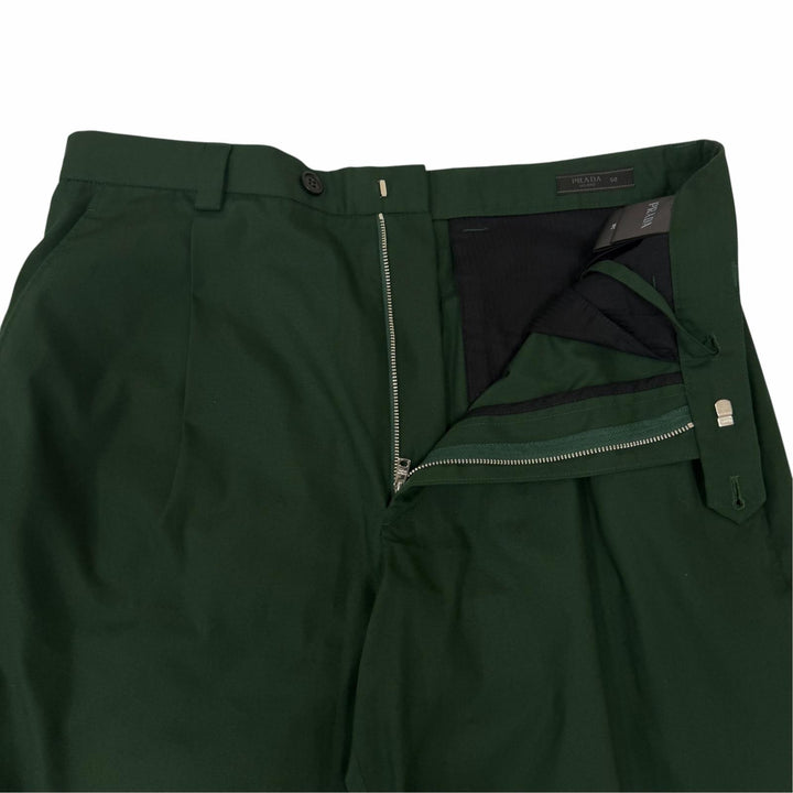 美品□PRADA プラダ 2024年製 SGC629/SPH421 ブルゾンジャケット トラウザーズ セットアップ グリーン JK48/PT50 イタリア製 正規品