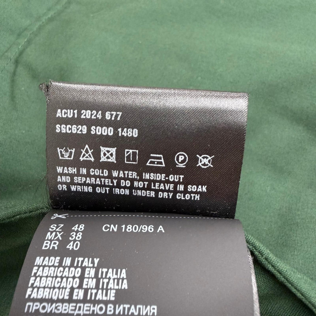 美品□PRADA プラダ 2024年製 SGC629/SPH421 ブルゾンジャケット トラウザーズ セットアップ グリーン JK48/PT50 イタリア製 正規品