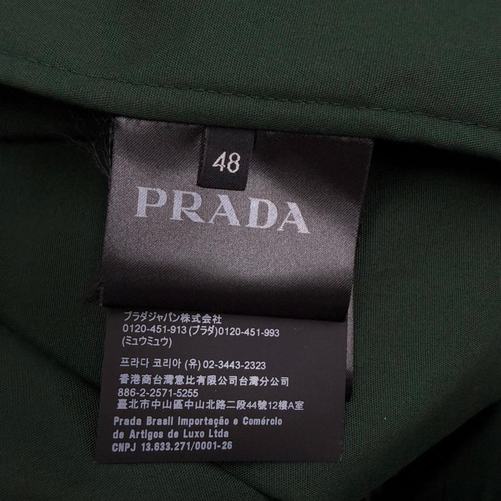 美品□PRADA プラダ 2024年製 SGC629/SPH421 ブルゾンジャケット トラウザーズ セットアップ グリーン JK48/PT50 イタリア製 正規品