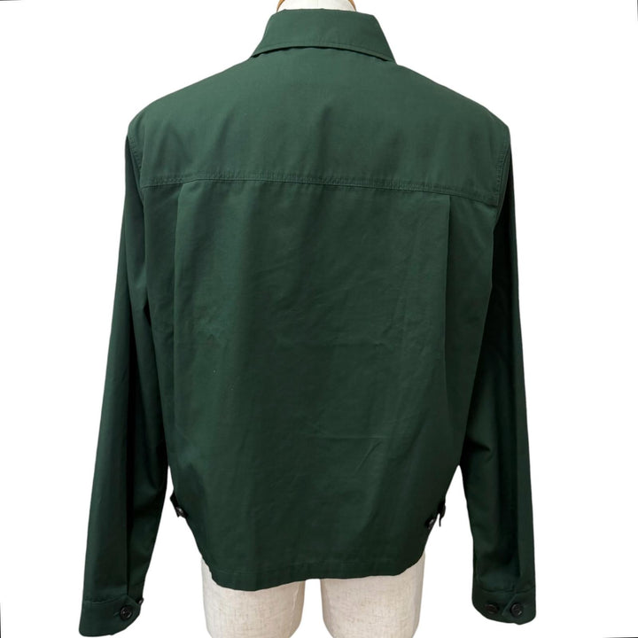 美品□PRADA プラダ 2024年製 SGC629/SPH421 ブルゾンジャケット トラウザーズ セットアップ グリーン JK48/PT50 イタリア製 正規品