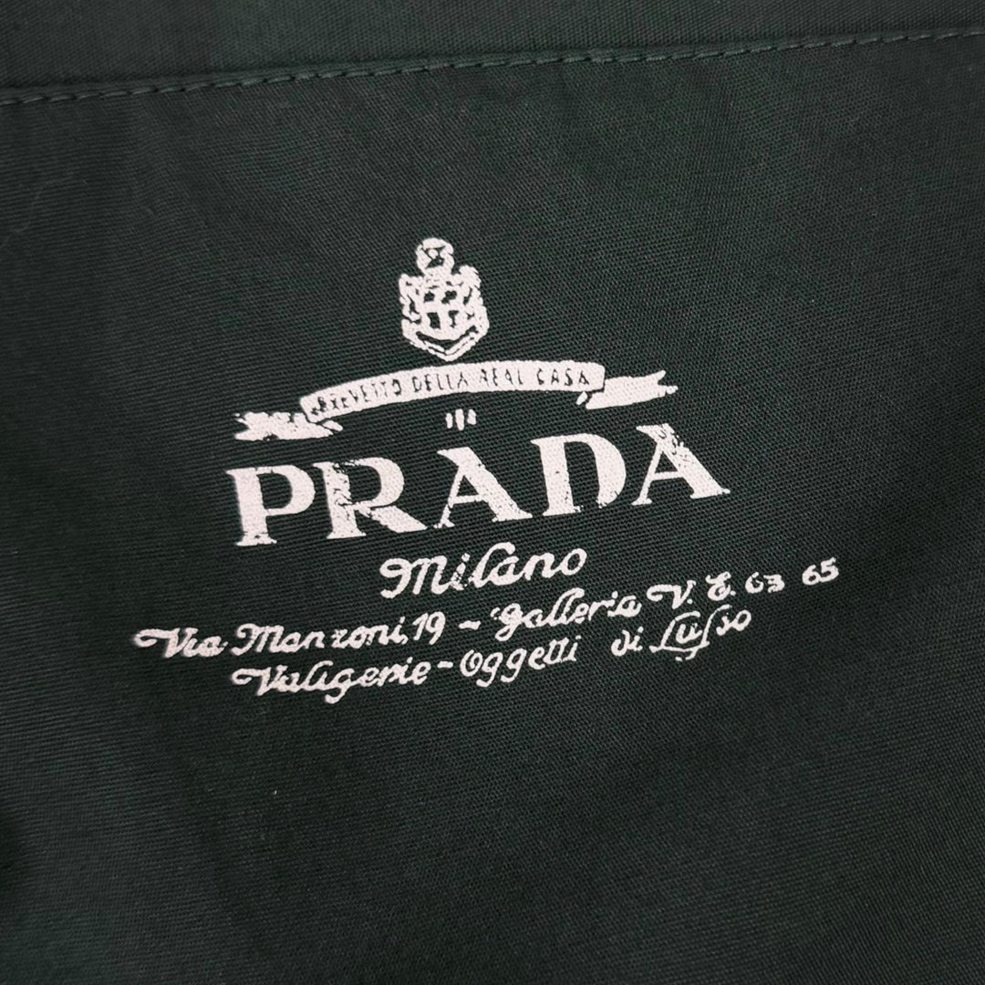 美品□PRADA プラダ 2024年製 SGC629/SPH421 ブルゾンジャケット トラウザーズ セットアップ グリーン JK48/PT50 イタリア製 正規品