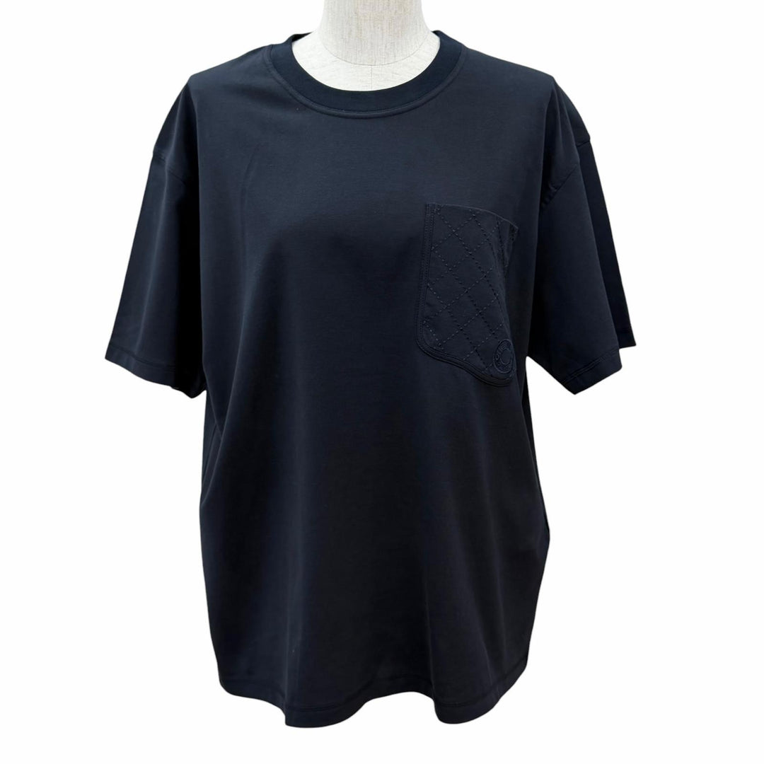 極美品★HERMES エルメス 26AW 6H4635DA タピドゥセル コットン100％ 半袖Ｔシャツ ダークネイビー FR 40 フランス製 正規品 レディース