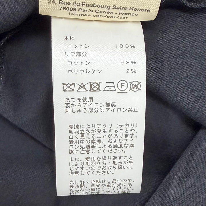 極美品★HERMES エルメス 26AW 6H4635DA タピドゥセル コットン100％ 半袖Ｔシャツ ダークネイビー FR 40 フランス製 正規品 レディース