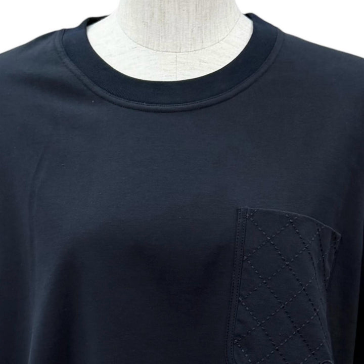 極美品★HERMES エルメス 26AW 6H4635DA タピドゥセル コットン100％ 半袖Ｔシャツ ダークネイビー FR 40 フランス製 正規品 レディース