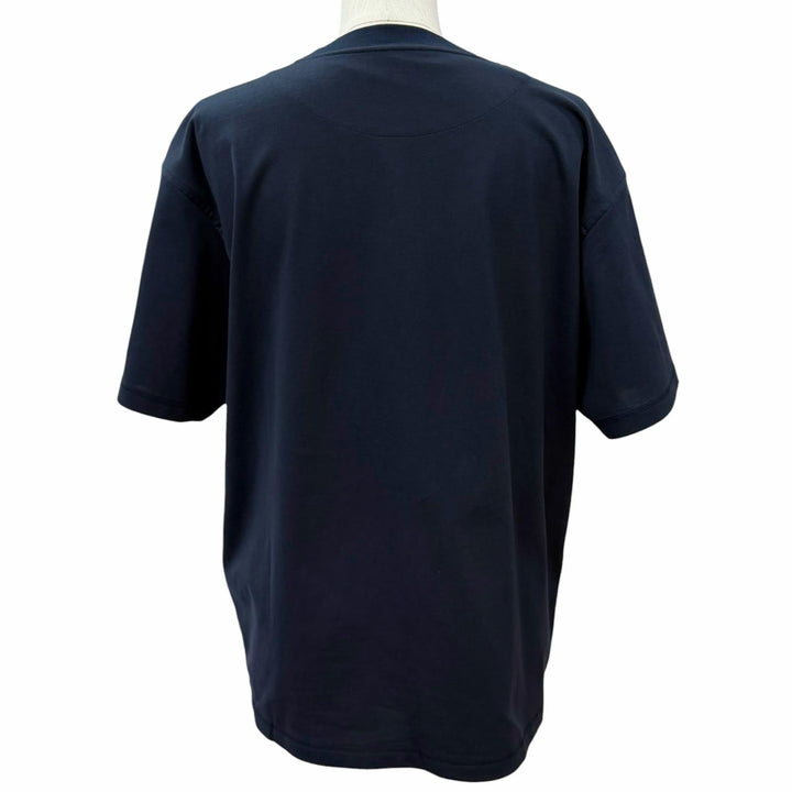 極美品★HERMES エルメス 26AW 6H4635DA タピドゥセル コットン100％ 半袖Ｔシャツ ダークネイビー FR 40 フランス製 正規品 レディース