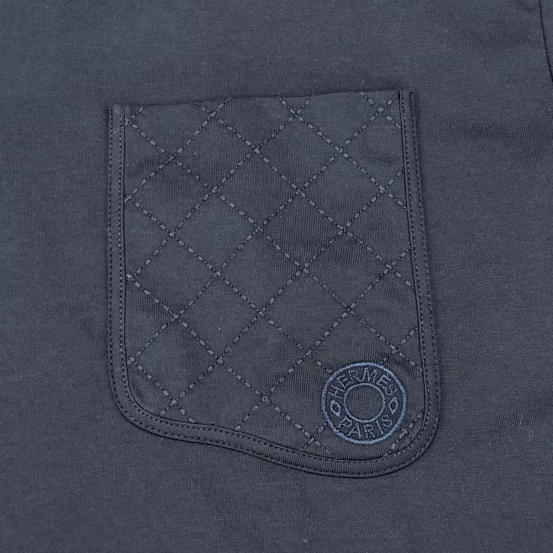 極美品★HERMES エルメス 26AW 6H4635DA タピドゥセル コットン100％ 半袖Ｔシャツ ダークネイビー FR 40 フランス製 正規品 レディース