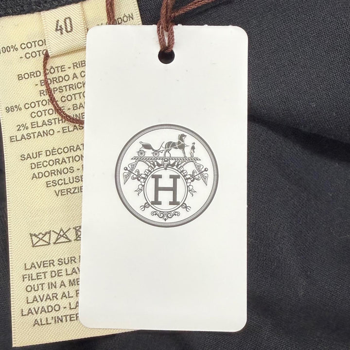 極美品★HERMES エルメス 26AW 6H4635DA タピドゥセル コットン100％ 半袖Ｔシャツ ダークネイビー FR 40 フランス製 正規品 レディース