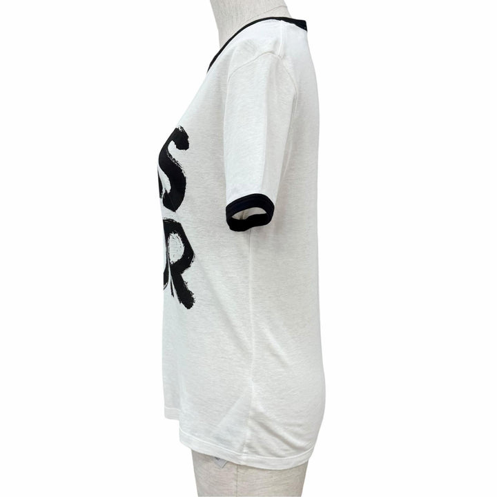 極美品★Christian Dior クリスチャンディオール 453T40A4554 コットン リネン混 MISS DIOR ロゴプリント 半袖Ｔシャツ XS 伊製 正規品