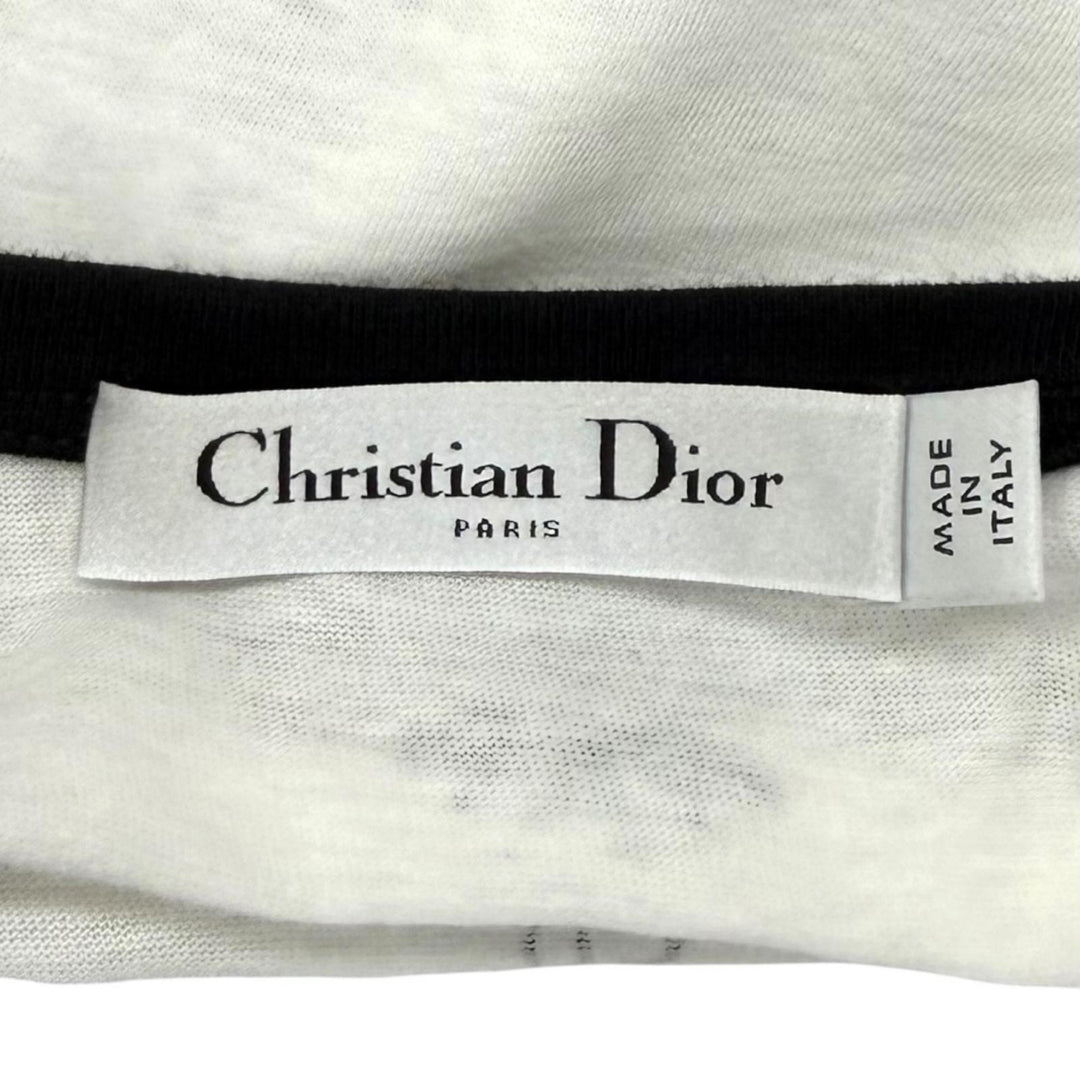 極美品★Christian Dior クリスチャンディオール 453T40A4554 コットン リネン混 MISS DIOR ロゴプリント 半袖Ｔシャツ XS 伊製 正規品